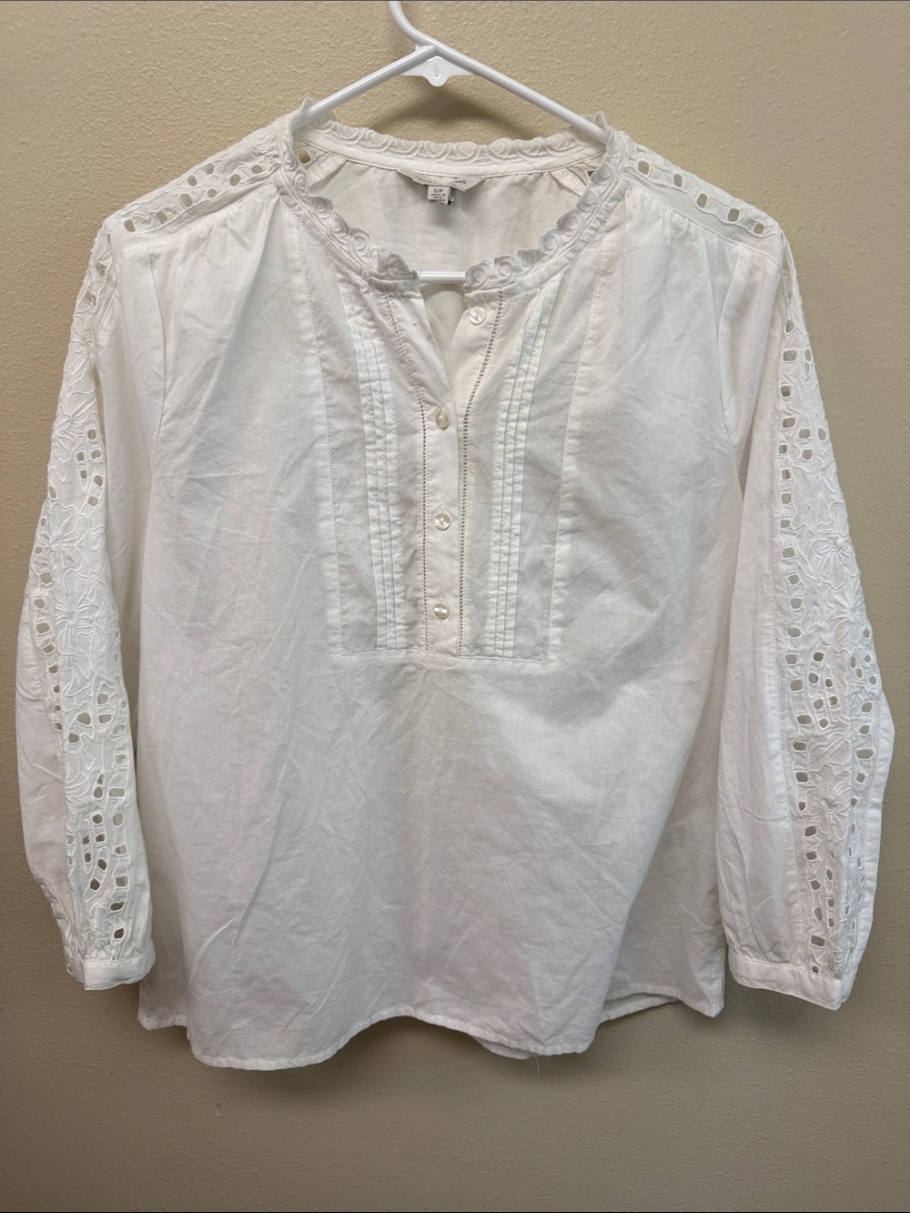 Lucky Brand 100% Cotton White Top SzS